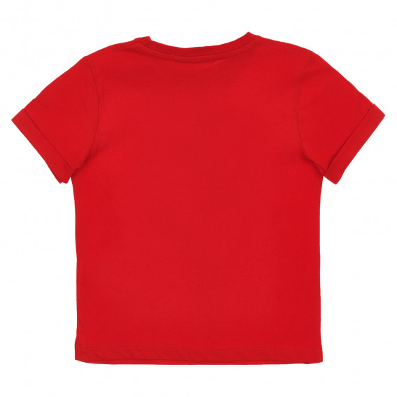 Βαμβακερό μπλουζάκι με τύπωμα τιγρέ, κόκκινο Acar 259354 3