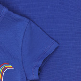 Βαμβακερή μπλούζα με κοντά μανίκια και επιγραφή, μπλε Acar 259374 3