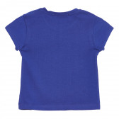 Βαμβακερή μπλούζα με κοντά μανίκια και επιγραφή, μπλε Acar 259375 4