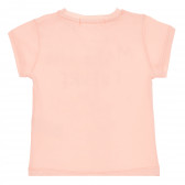 Βαμβακερό μπλουζάκι με επιγραφή, ανοιχτό ροζ Acar 259523 4