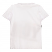 Βαμβακερό μπλουζάκι με επιγραφή, σε λευκό χρώμα. Acar 259565 4