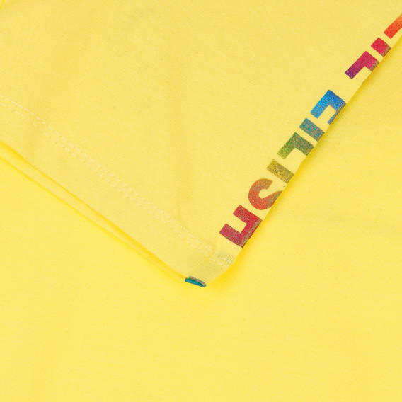 Βαμβακερό μπλουζάκι με κολάν σε κίτρινο και μαύρο Acar 259577 4