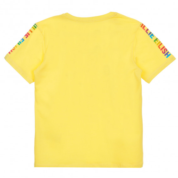 Βαμβακερό μπλουζάκι με κολάν σε κίτρινο και μαύρο Acar 259578 5