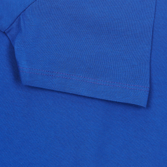 Βαμβακερό μπλουζάκι με επιγραφή, με μπλε χρώμα. Acar 259811 3