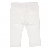 Βαμβακερό παιδικό παντελόνι, λευκό Benetton 260267 4