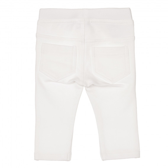 Βαμβακερό παιδικό παντελόνι, λευκό Benetton 260267 4