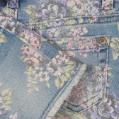 Κοντό τζιν με floral print για μωρό, μπλε Benetton 260286 3