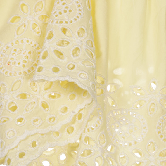 Βαμβακερή φούστα με floral μοτίβα, κίτρινη Benetton 260365 2