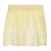 Βαμβακερή φούστα με floral μοτίβα, κίτρινη Benetton 260367 4