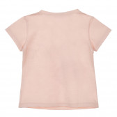 Βαμβακερό μπλουζάκι με γραφική εκτύπωση, ανοιχτό ροζ Benetton 260450 4