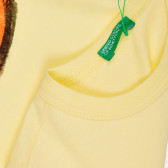 Μπλουζάκι με εκτύπωση για μωρό, ανοιχτό κίτρινο Benetton 260503 3