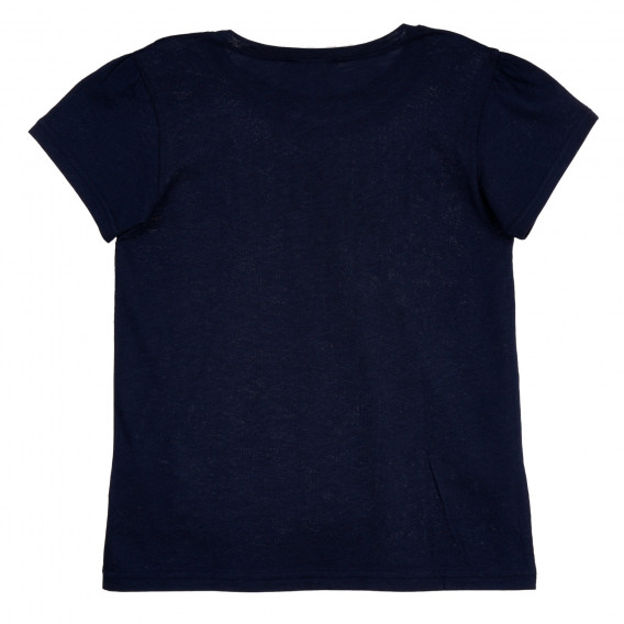 Βαμβακερό μπλουζάκι με έγχρωμη επιγραφή, μπλε Sisley 260512 4