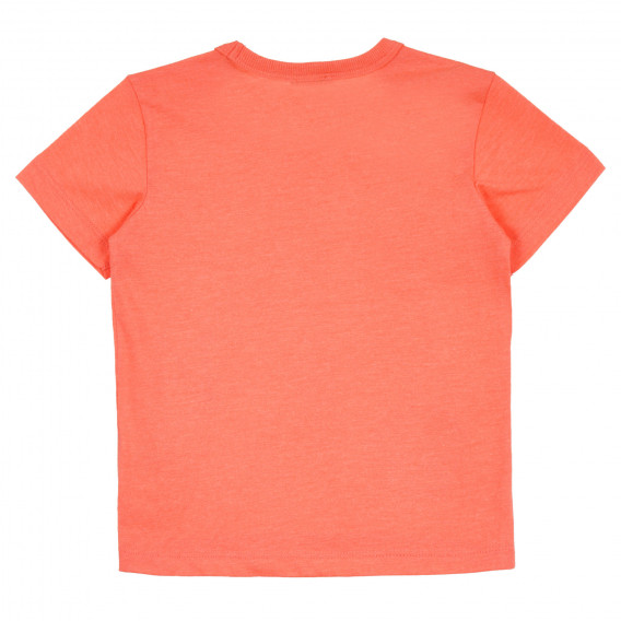 Βαμβακερό μπλουζάκι με γραφική εκτύπωση για μωρό, πορτοκαλί Benetton 260532 4