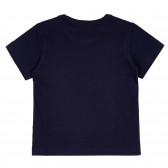 Βαμβακερό μπλουζάκι με την επώνυμη επιγραφή, μπλε ναυτικό Benetton 260536 4