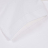 Βαμβακερό μπλουζάκι με την επώνυμη επιγραφή, σε λευκό χρώμα Benetton 260539 3