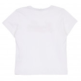 Βαμβακερό μπλουζάκι με την επώνυμη επιγραφή, σε λευκό χρώμα Benetton 260540 4