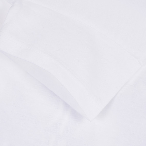 Βαμβακερό μπλουζάκι με εκτύπωση γάτας, λευκό Benetton 260555 3