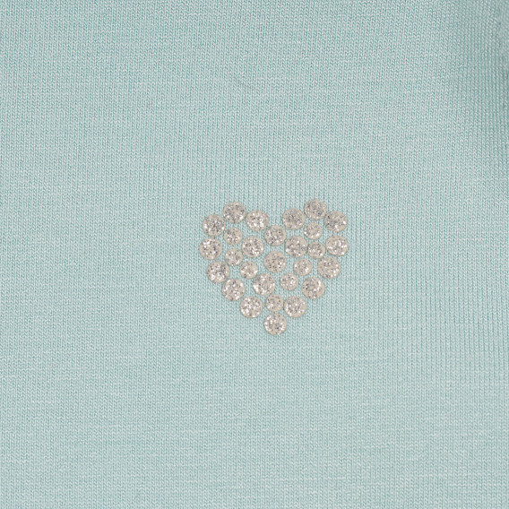 Μπλουζάκι με απλικέ καρδιά από πέτρες, γαλάζιο Benetton 260558 2