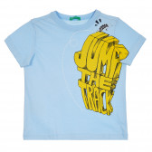 Μπλουζάκι με baby print, γαλάζιο Benetton 260573 