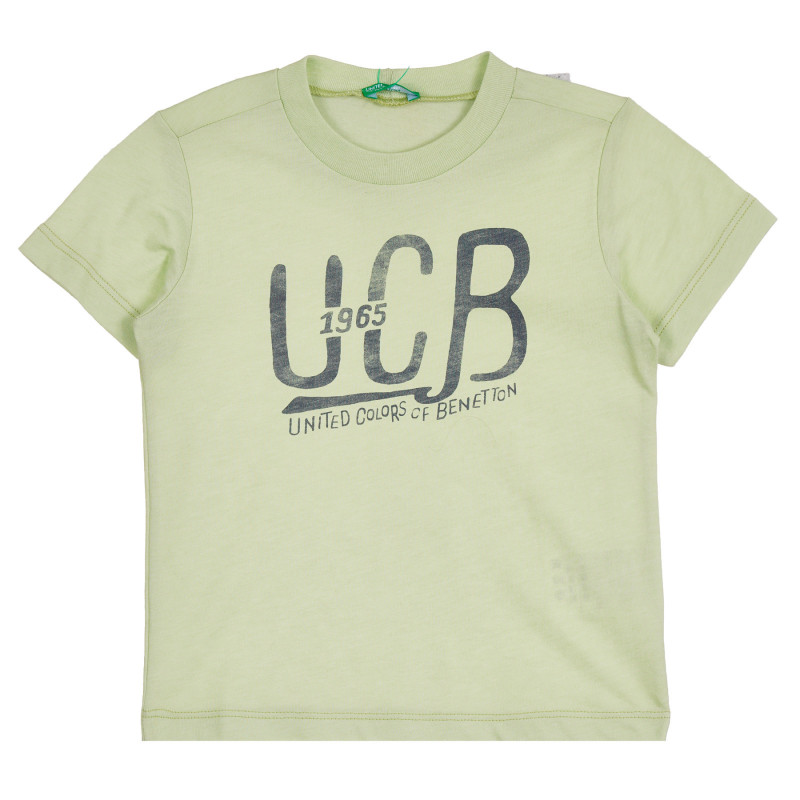 Βαμβακερό μπλουζάκι με το εμπορικό σήμα για μωρό, ανοιχτό πράσινο  260577
