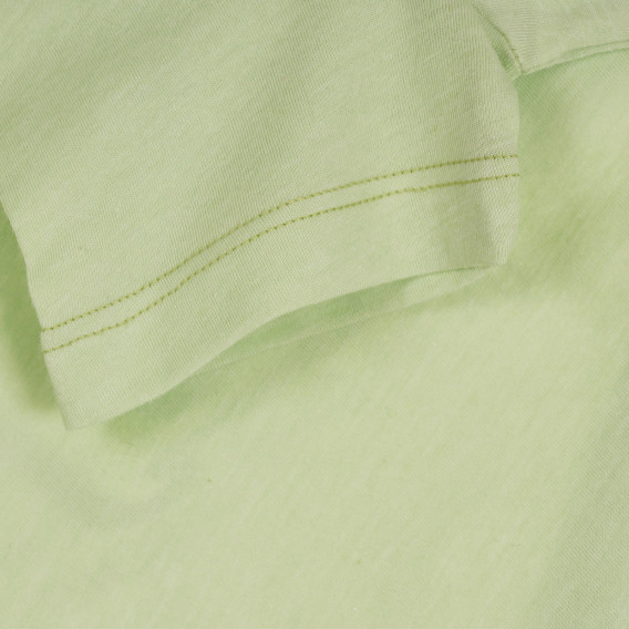 Βαμβακερό μπλουζάκι με το εμπορικό σήμα για μωρό, ανοιχτό πράσινο Benetton 260579 3
