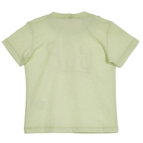 Βαμβακερό μπλουζάκι με το εμπορικό σήμα για μωρό, ανοιχτό πράσινο Benetton 260580 4