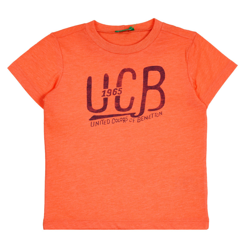 Βαμβακερό μπλουζάκι με το εμπορικό σήμα για μωρό, πορτοκαλί  260581