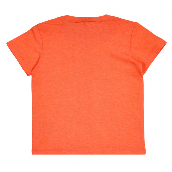 Βαμβακερό μπλουζάκι με το εμπορικό σήμα για μωρό, πορτοκαλί Benetton 260584 4
