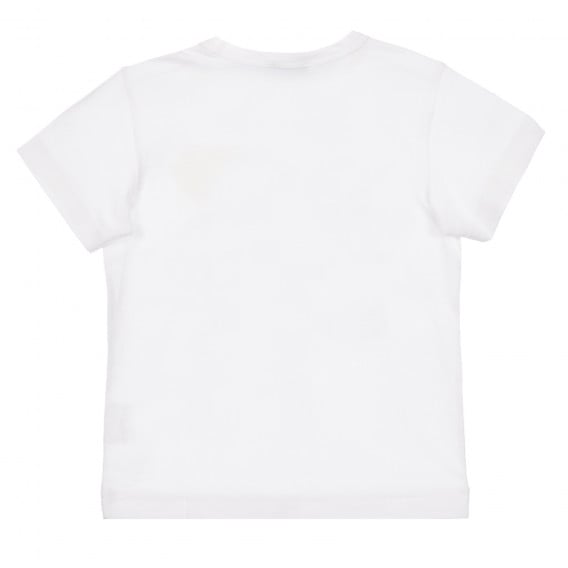 Βαμβακερό μπλουζάκι με εκτύπωση Shark week για μωρό, λευκό Benetton 260616 4