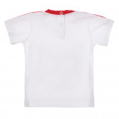 Βαμβακερό μπλουζάκι με κόκκινες πινελιές για μωρό, λευκό Benetton 260632 4
