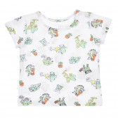 Βαμβακερό μπλουζάκι με εκτύπωση κάκτου για μωρό, λευκό Benetton 260661 
