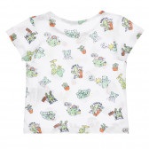 Βαμβακερό μπλουζάκι με εκτύπωση κάκτου για μωρό, λευκό Benetton 260664 4
