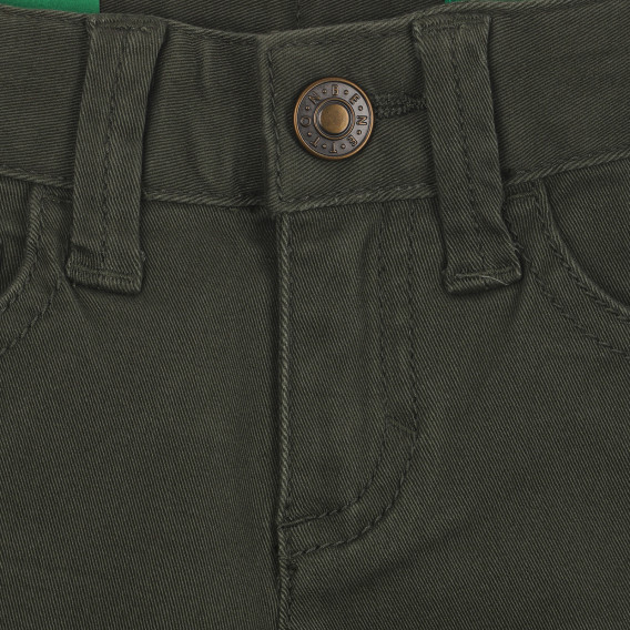 Βαμβακερό παντελόνι με το λογότυπο της μάρκας για μωρό, πράσινο Benetton 260733 2