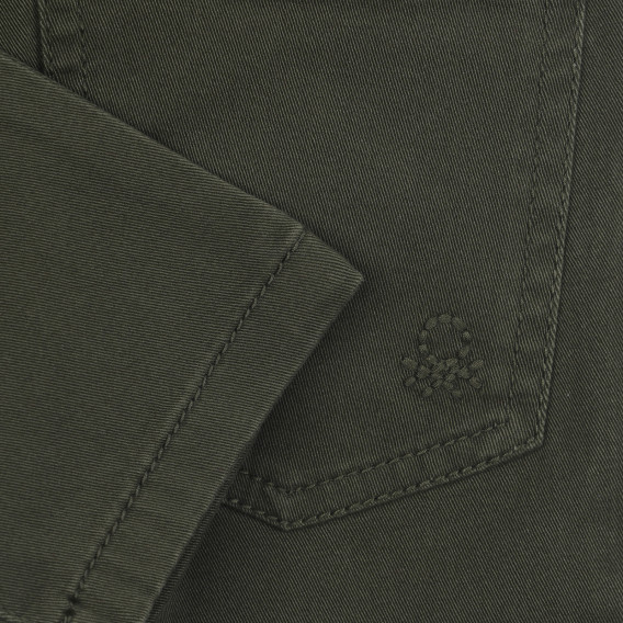 Βαμβακερό παντελόνι με το λογότυπο της μάρκας για μωρό, πράσινο Benetton 260734 3