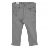 Βαμβακερό παντελόνι με το λογότυπο της μάρκας, γκρι Benetton 260788 