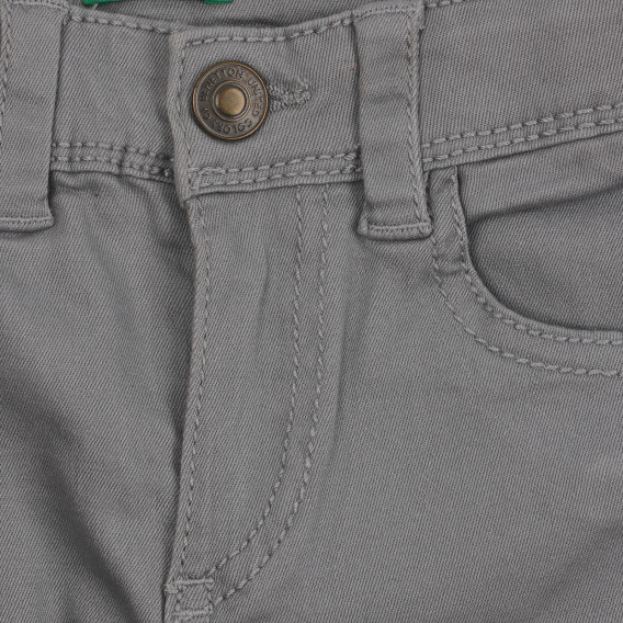 Βαμβακερό παντελόνι με το λογότυπο της μάρκας, γκρι Benetton 260789 2