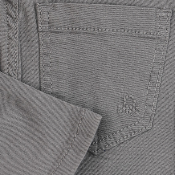 Βαμβακερό παντελόνι με το λογότυπο της μάρκας, γκρι Benetton 260790 3
