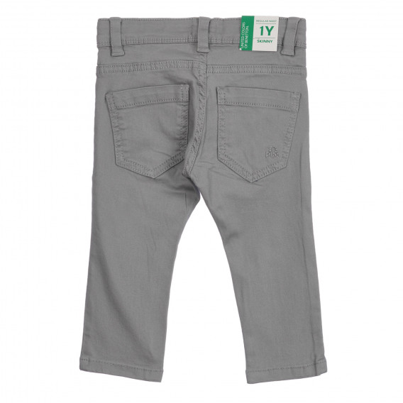 Βαμβακερό παντελόνι με το λογότυπο της μάρκας, γκρι Benetton 260791 4