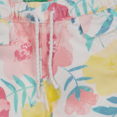 Βαμβακερό παντελόνι με floral print για μωρό, λευκό Benetton 260812 2