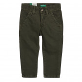Βαμβακερό παντελόνι για μωρό, πράσινο Benetton 260823 