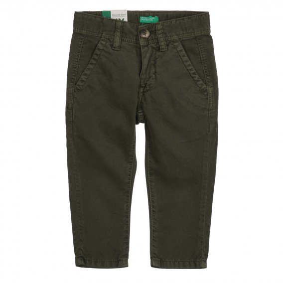 Βαμβακερό παντελόνι για μωρό, πράσινο Benetton 260823 