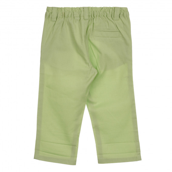 Βαμβακερό παντελόνι με γαλάζιες πινελιές, πράσινο Benetton 260851 3