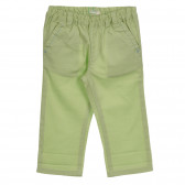 Βαμβακερό παντελόνι με γαλάζιες πινελιές, πράσινο Benetton 260852 