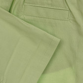 Βαμβακερό παντελόνι με γαλάζιες πινελιές, πράσινο Benetton 260853 2