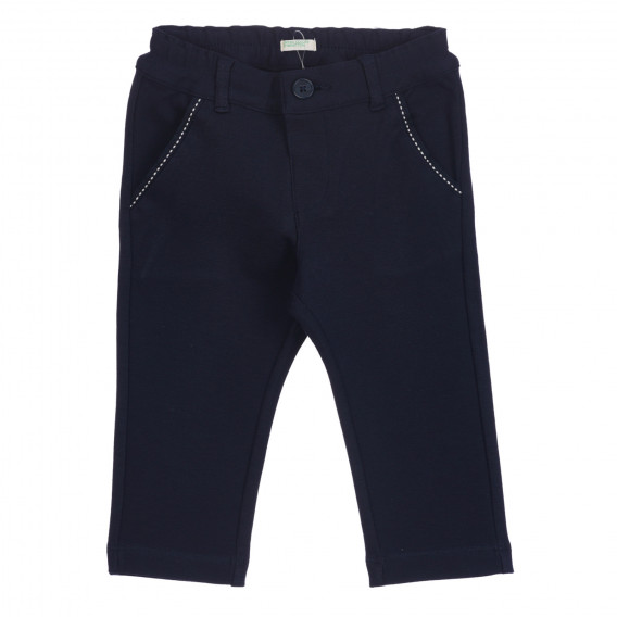 Ελαστικό παντελόνι με λευκές πινελιές για μωρό, μπλε Benetton 260854 
