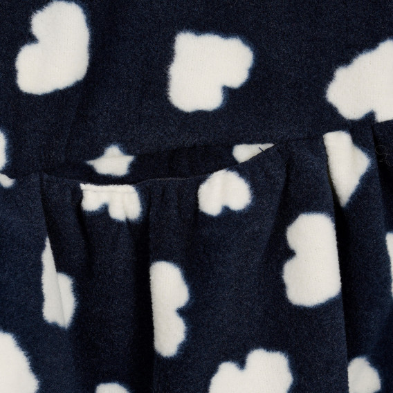 Πολικό σακάκι με εκτύπωση καρδιών, σκούρο μπλε Benetton 260951 3