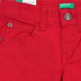 Βαμβακερό τζιν με το λογότυπο της μάρκας, κόκκινο Benetton 260977 2