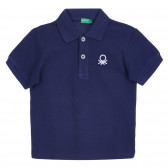 Βαμβακερή μπλούζα με το λογότυπο της μάρκας για μωρό, μπλε ναυτικό Benetton 260992 
