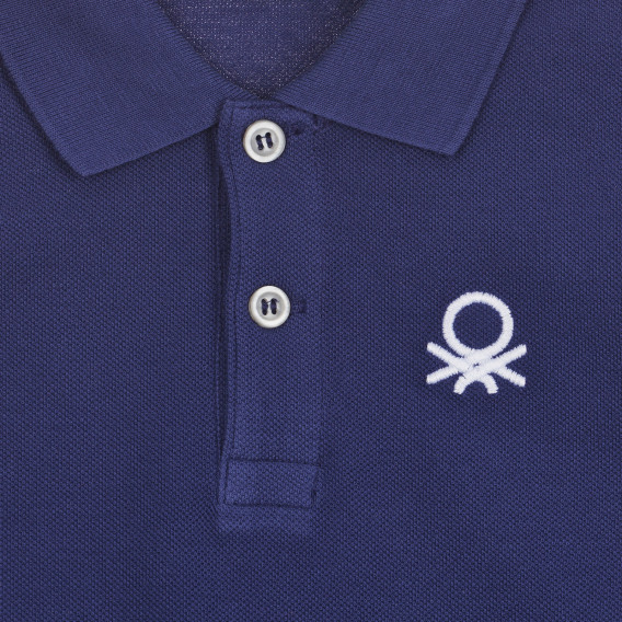 Βαμβακερή μπλούζα με το λογότυπο της μάρκας για μωρό, μπλε ναυτικό Benetton 260993 2