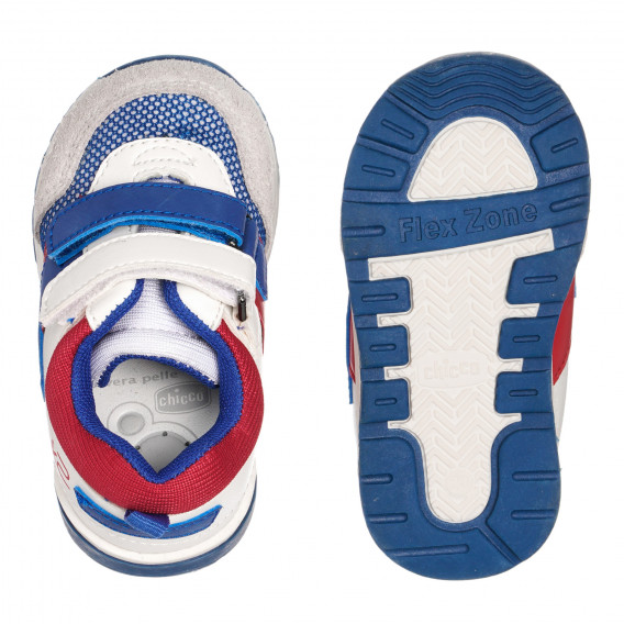 Πάνινα παπούτσια με κόκκινες και μπλε πινελιές, λευκό Chicco 261154 3